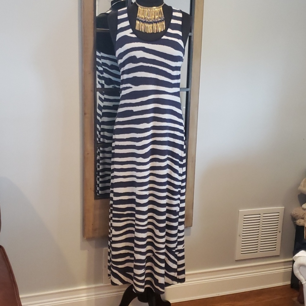 Calvin Klein Maxi Dress | Racerback | Navy / White